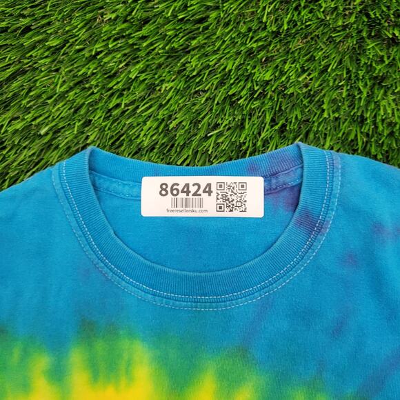 Vintage Y2K Buc-ee the Beaver Tie-Dye Shirt Medium 19x25 Cotton Red Yellow Blue - Picture 2 of 11